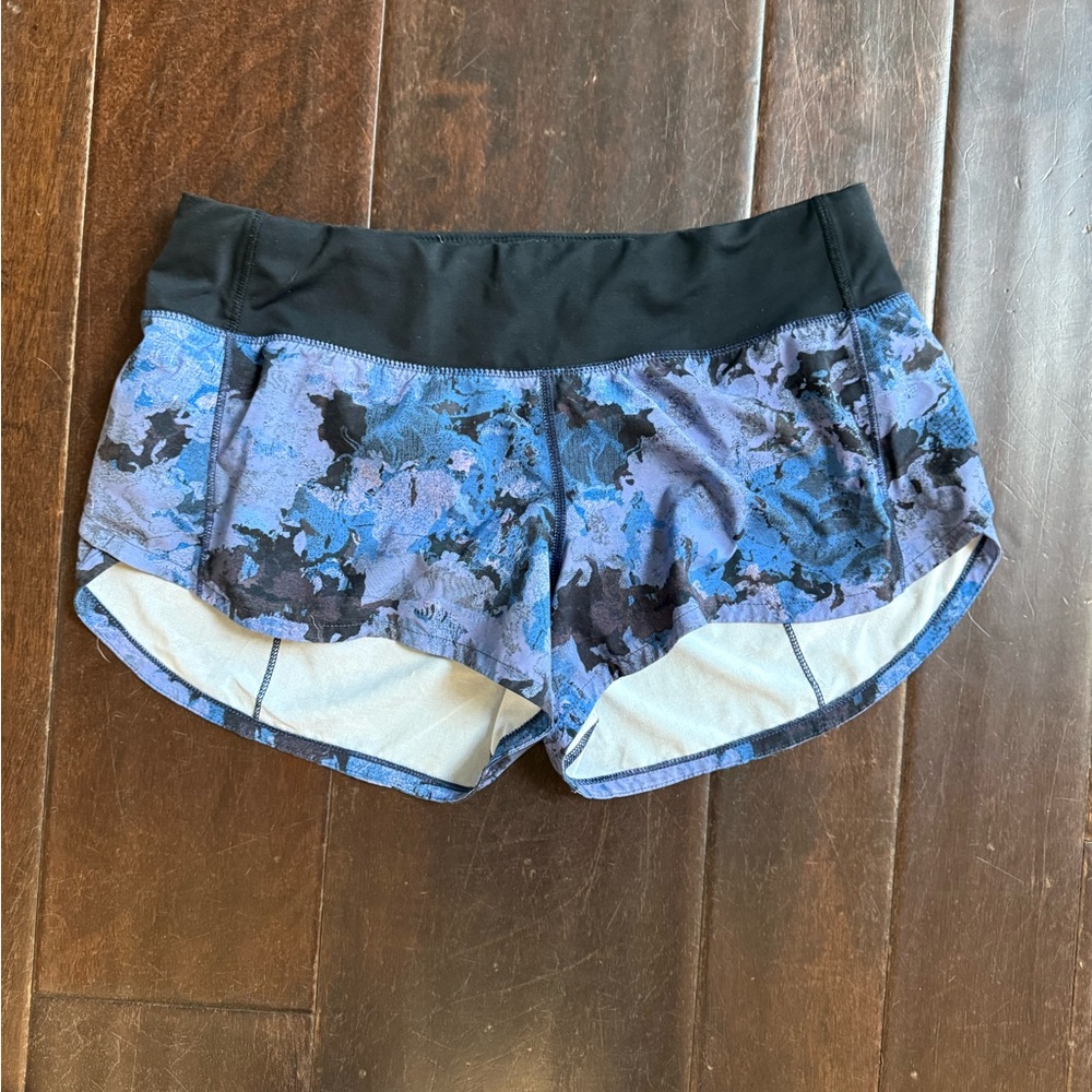 LULULEMON ATHLETICA Speed Up Short '2.5" In Screen Camo Multi/Black Size 6 - Picture 2 of 4